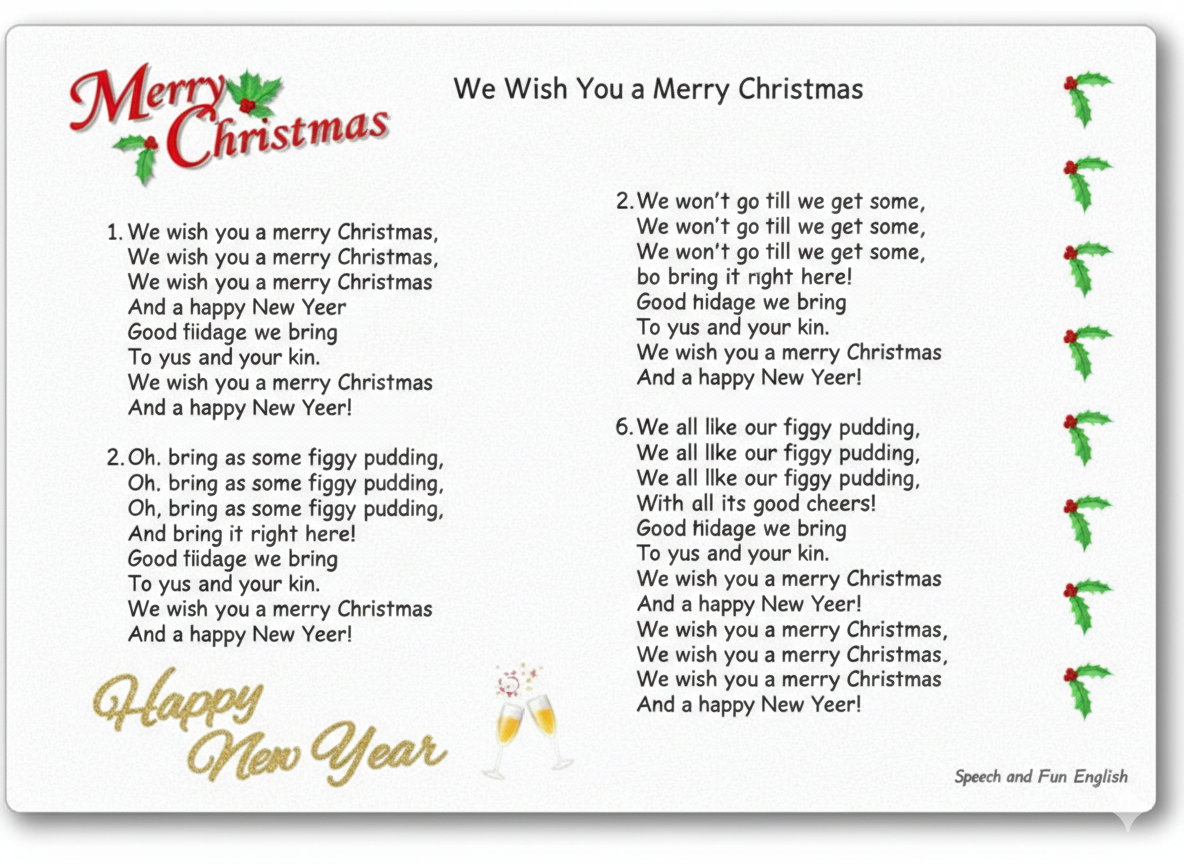 we wish a merry christmas lyrics